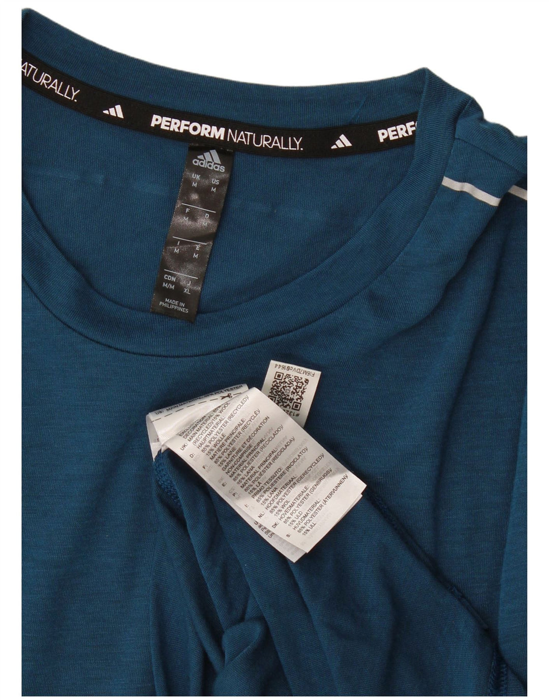 Maglietta Adidas Aeroready da uomo in poliestere blu medio