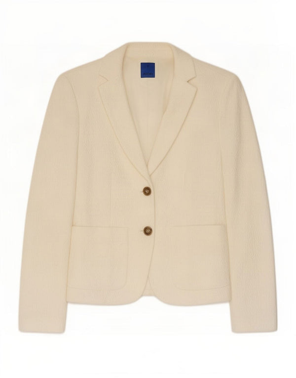 Giacca blazer da donna a 2 bottoni Joop EU 38 viscosa geometrica bianco sporco medio