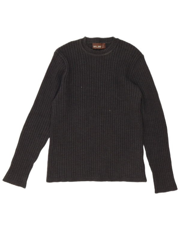 Maglione girocollo da uomo Zara in lana grigio medio