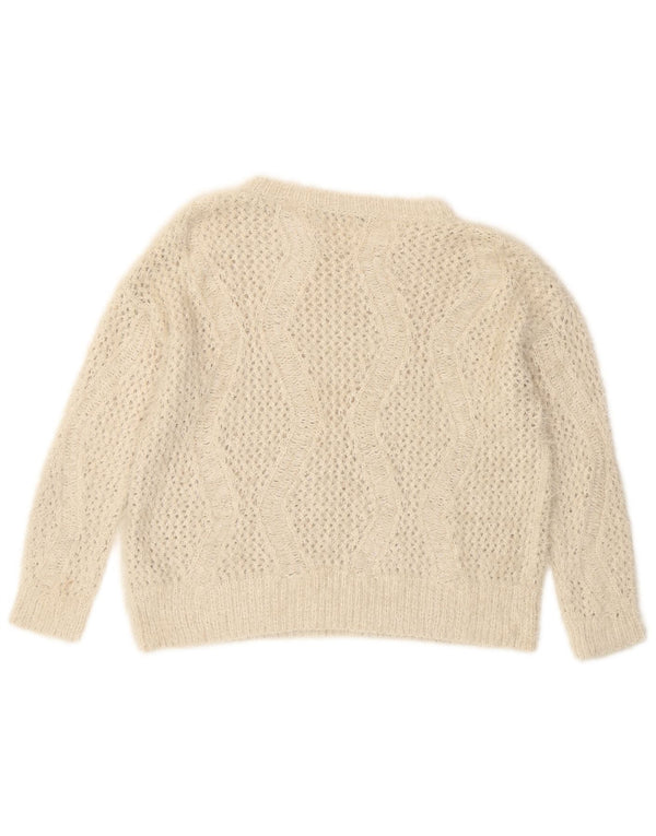 Maglione maglione con scollo a barca da donna Marks & Spencer UK 14 grande bianco sporco