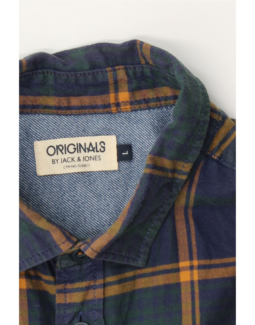 Jack & Jones Camicia da uomo in flanella a quadri blu navy grandi