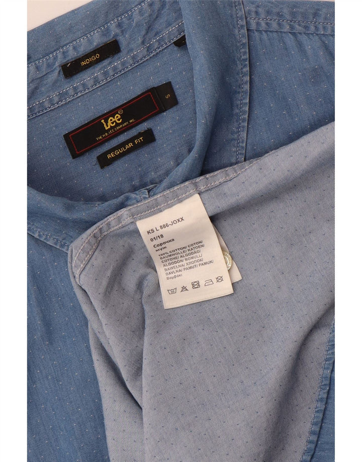Camicia di jeans Lee da uomo a maniche corte, vestibilità regolare, in cotone maculato blu