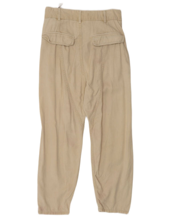 Pantaloni corti affusolati da donna Zara piccoli W26 L24 lino beige