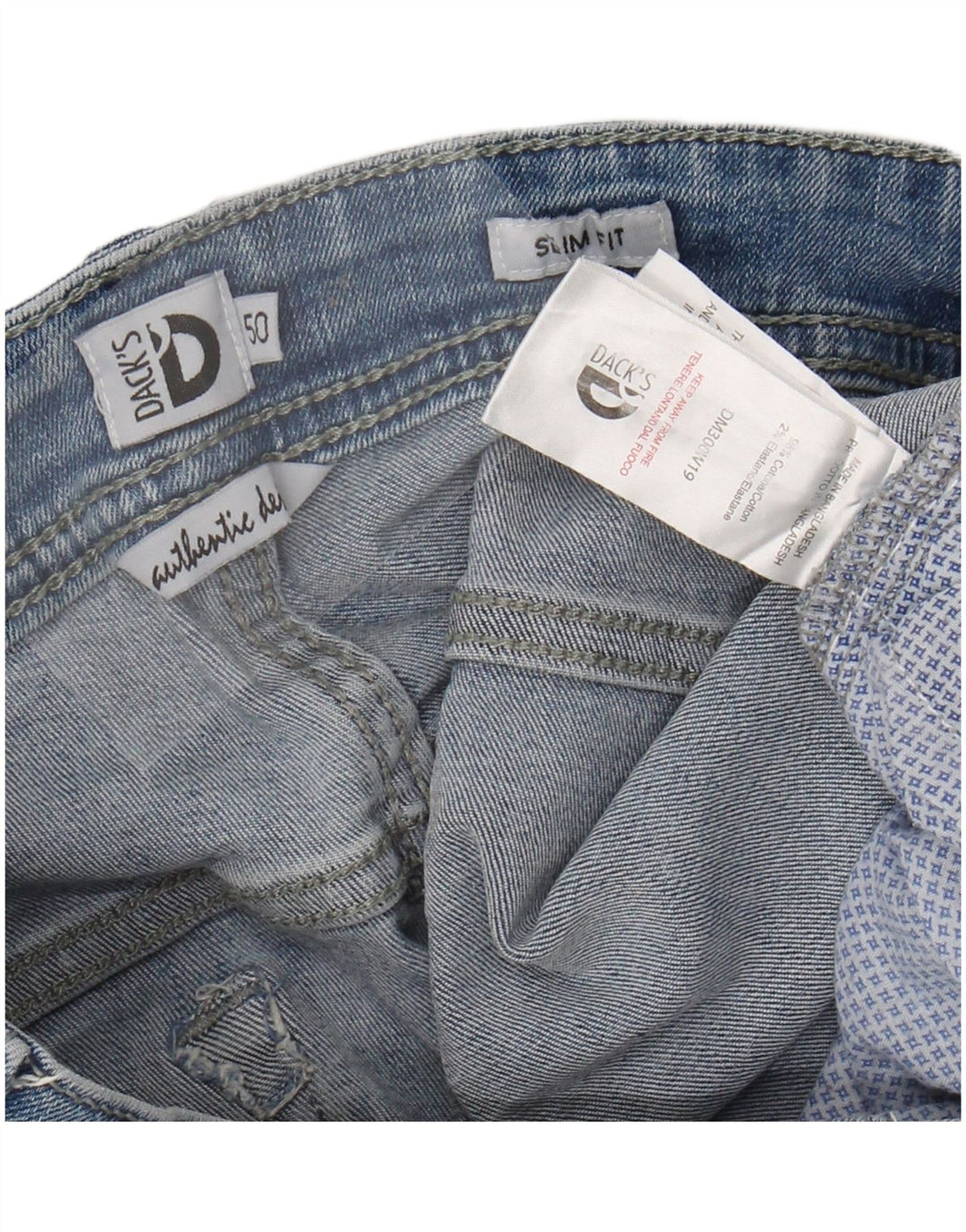 Jeans slim da uomo DACK'S IT 50 Large W34 L31 Blu Cotone