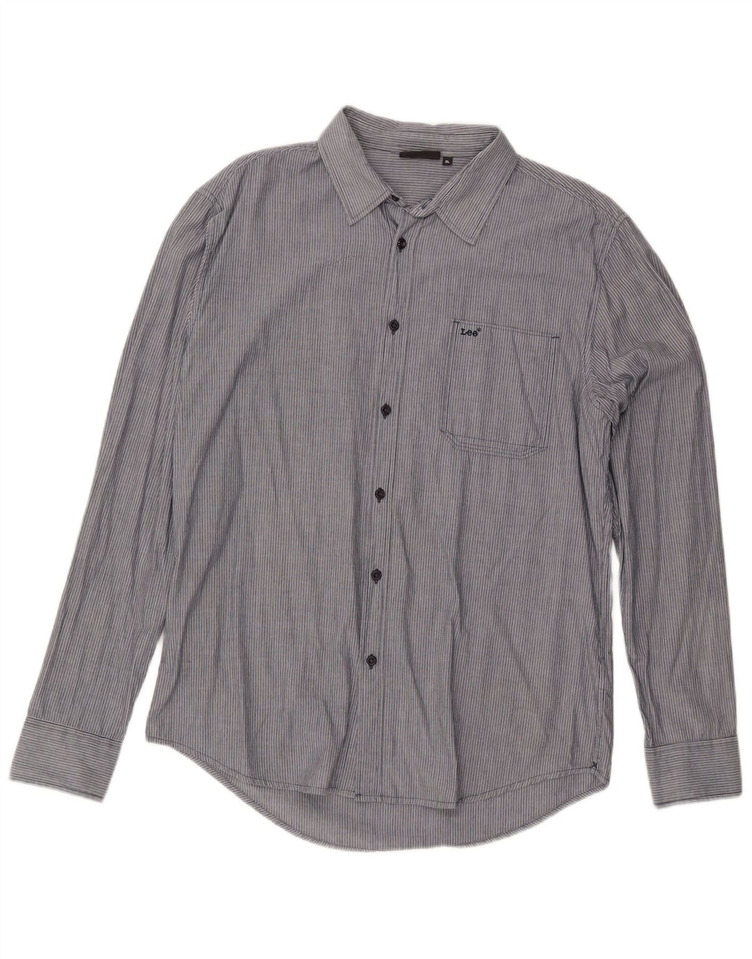 Camicia da uomo Lee XL in cotone gessato grigio