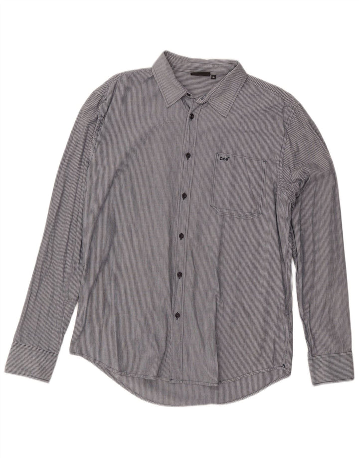 Camicia da uomo Lee XL in cotone gessato grigio