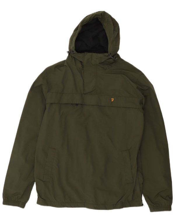 Giacca antipioggia da uomo con cappuccio Farah UK 36 Small Verde Poliammide