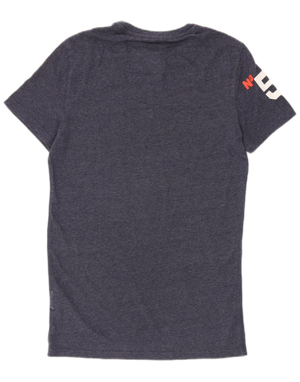 Superdry Mens Graphic T-Shirt Top XS Navy Blue Cotton