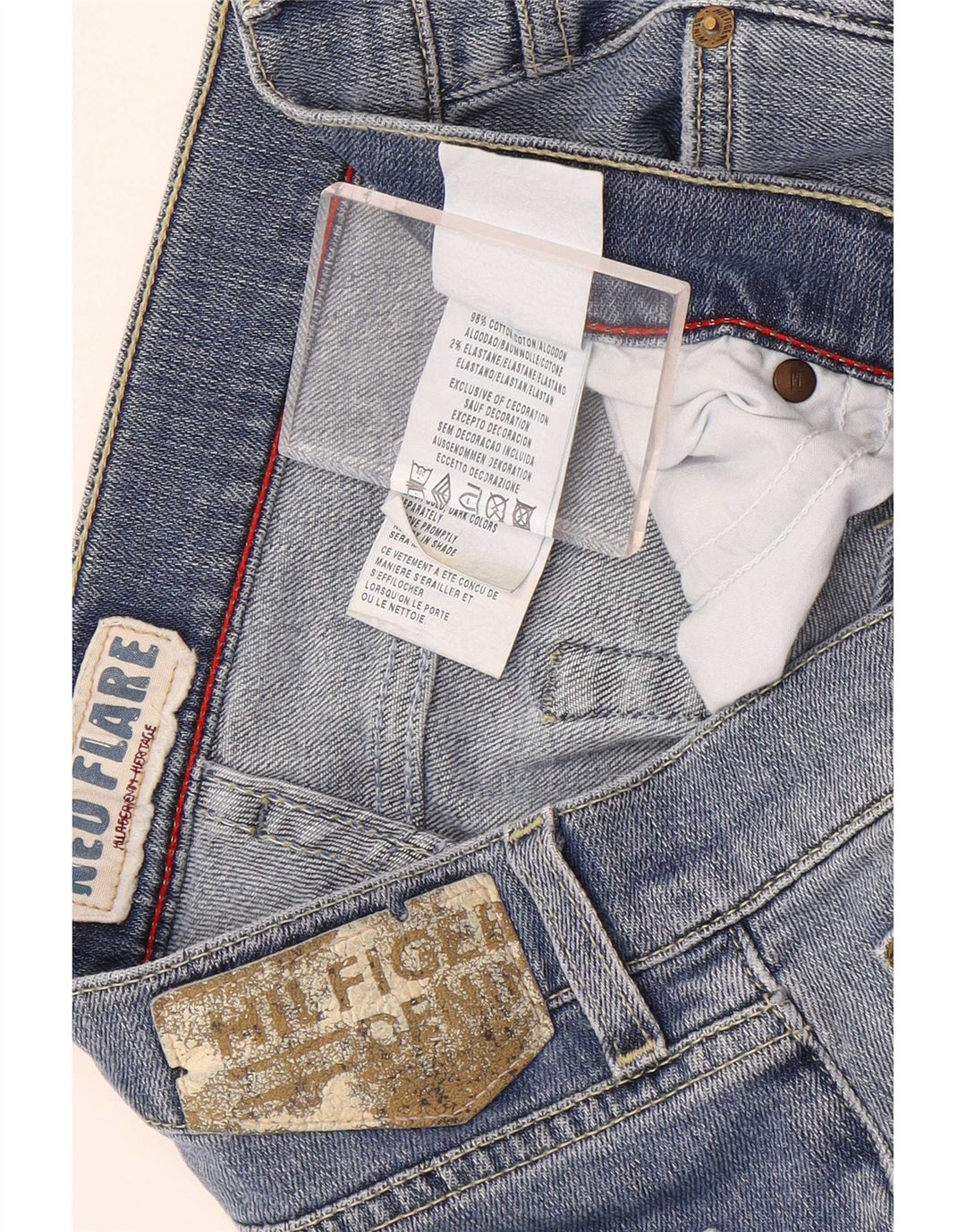 Jeans svasati da donna Tommy Hilfiger W31 L30 cotone blu