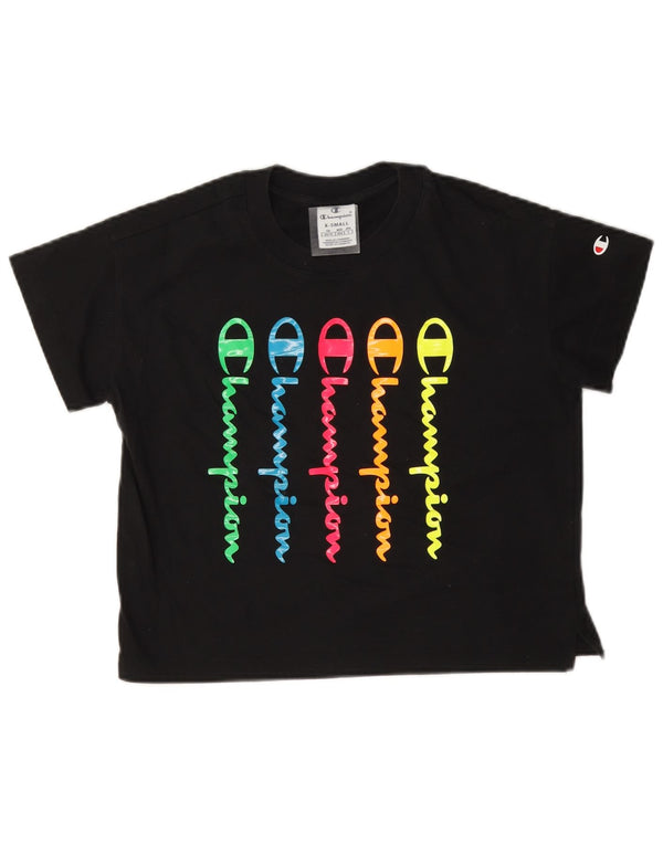 T-shirt grafica oversize corta da donna Champion Top UK 6 XS Nera
