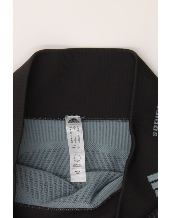 ADIDAS Womens Capri Graphic Leggings UK 12/14 Medium  Black Striped Vintage Adidas and Second-Hand Adidas from Messina Hembry 