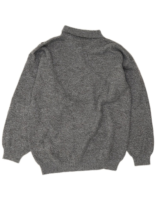Maglione vintage da uomo con collo alto a righe grandi blu