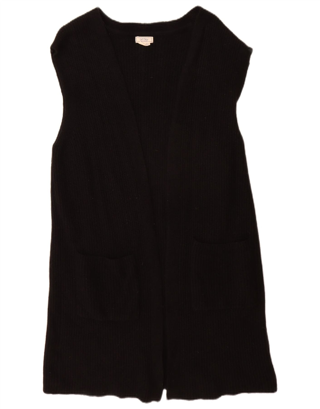 Maglione cardigan senza maniche lungo da donna Fat Face UK 14 medio nero