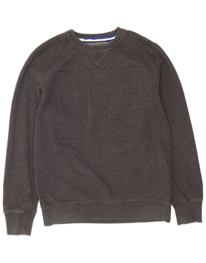 Felpa grafica da uomo Superdry Maglione grande cotone grigio