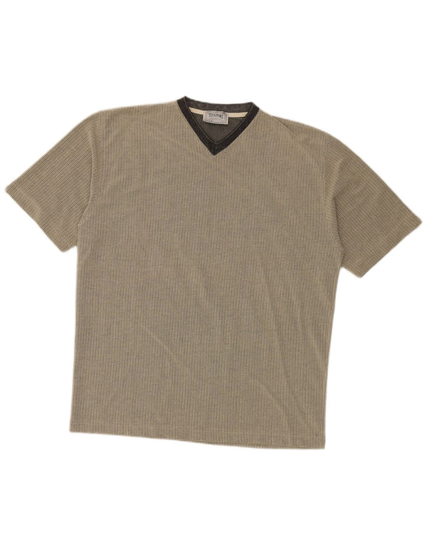 Tessitore T-shirt Uomo Top Large Grigio Gessato