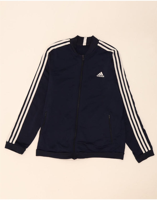 Giacca da tuta da donna Adidas UK 20/22 XL poliestere blu navy