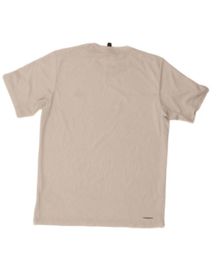 T-shirt Adidas Aeroready da uomo Top in poliestere bianco medio