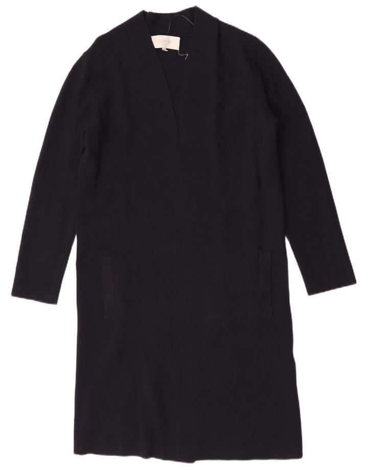 Maglione cardigan aperto lungo da donna Hobbs UK 14 viscosa blu navy medio