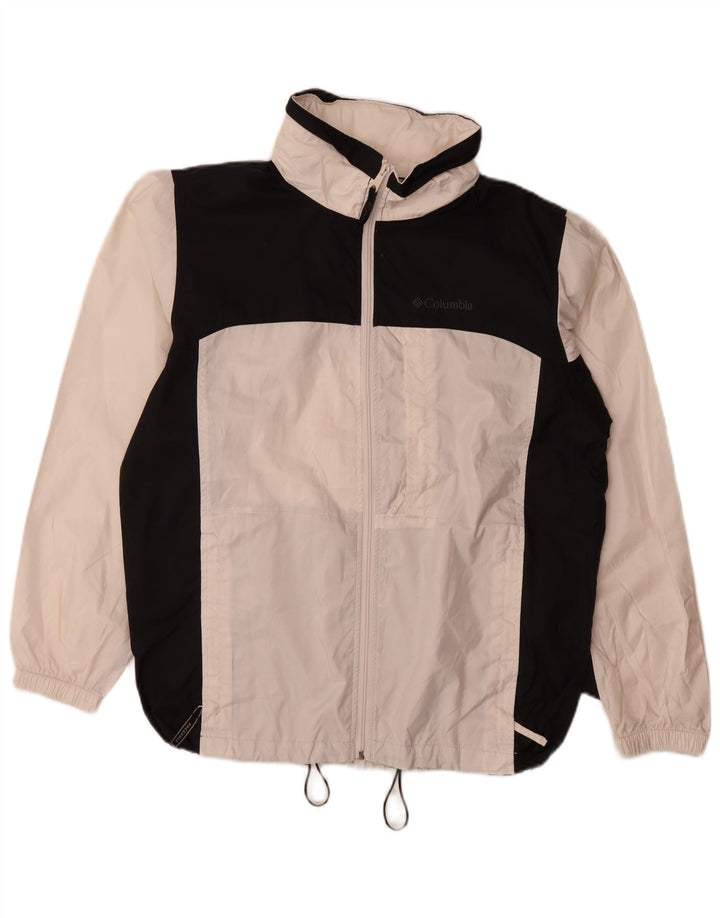 Giacca antipioggia da uomo con cappuccio Columbia UK 38 Poliestere color block bianco medio