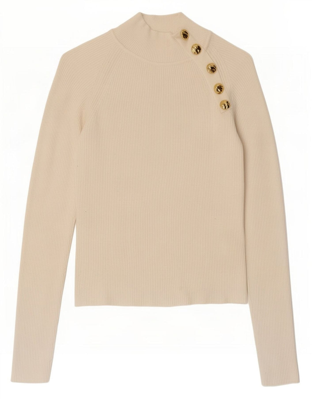 Top Zara da donna a maniche lunghe UK 12 viscosa bianco sporco medio