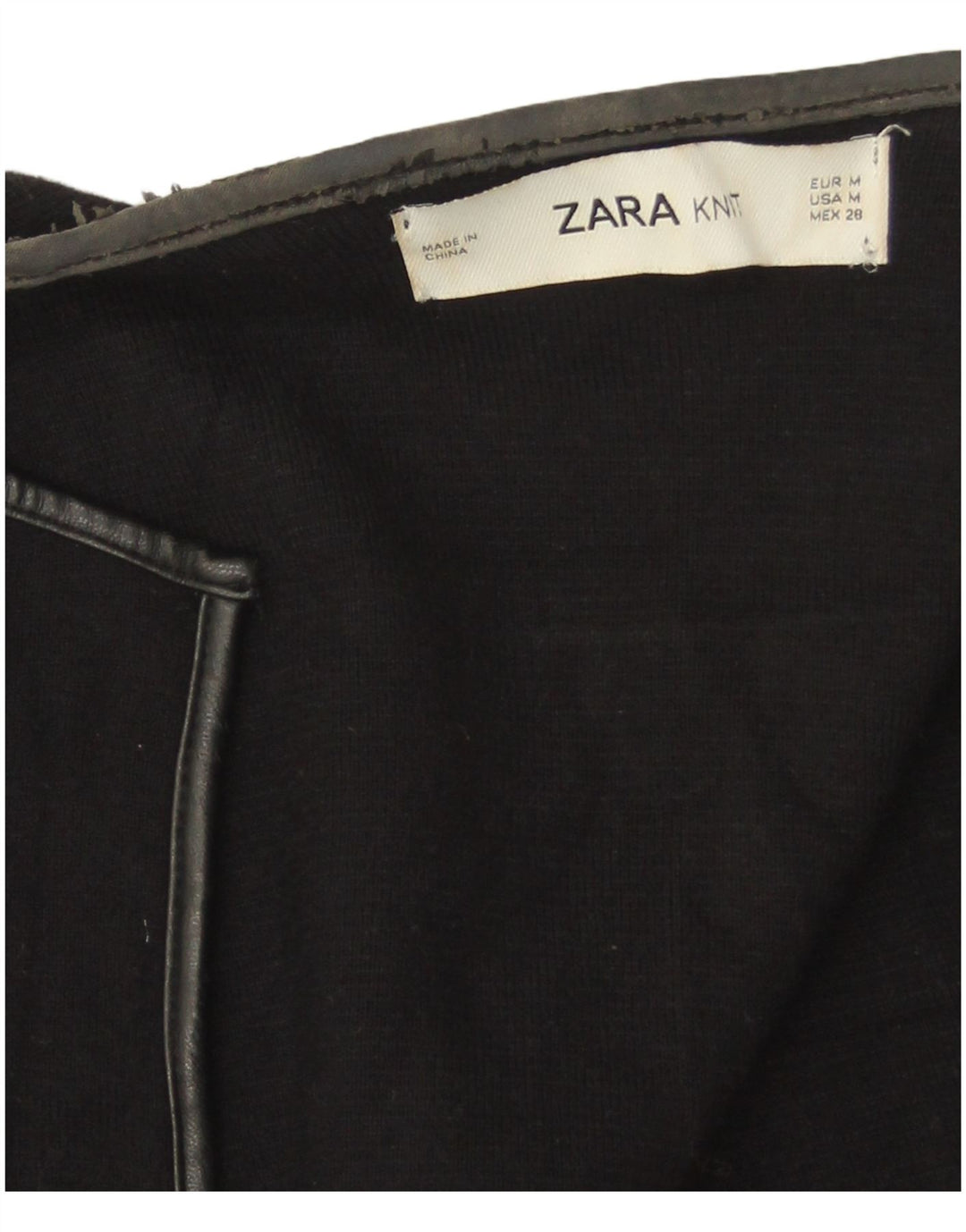 Maglione cardigan aperto a lunga linea da donna Zara UK 14 medio nero