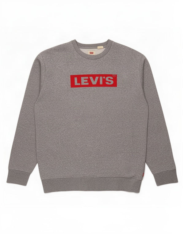 Levi's Felpa grafica da uomo in cotone chiazzato grigio medio