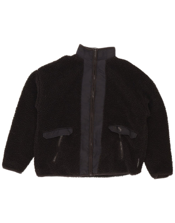 Dunnes Stores Giacca in pile oversize da donna UK 10 Small Poliestere nero