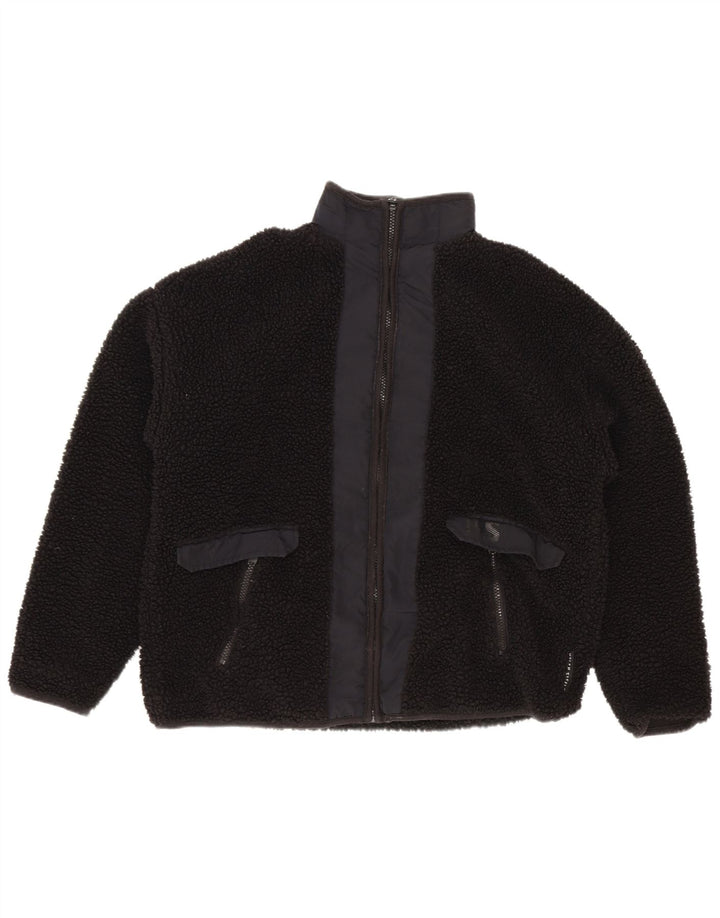 Dunnes Stores Giacca in pile oversize da donna UK 10 Small Poliestere nero