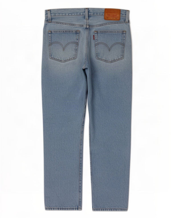 Levi's Womens 501 Crop Distressed Straight Jeans W27 L26 Blue Cotton