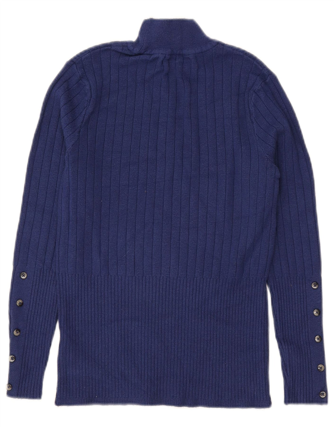 Maglione maglione a collo alto da donna Marks & Spencer UK 10 piccolo in viscosa blu