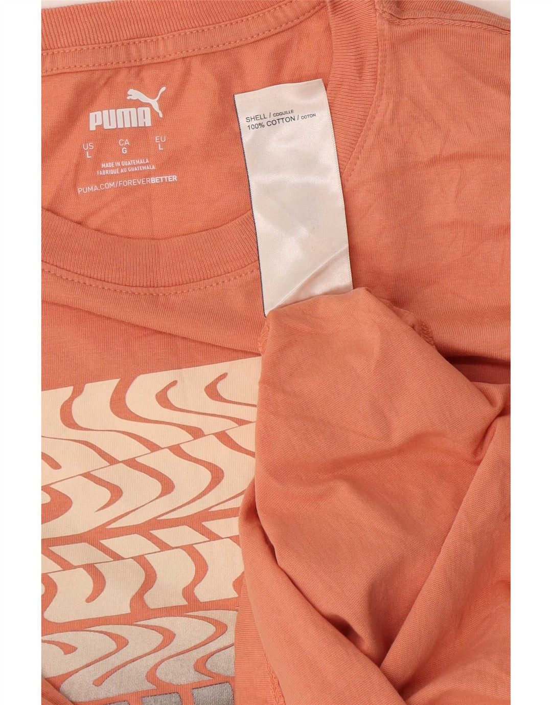 T-shirt grafica da uomo Puma Top Large in cotone arancione