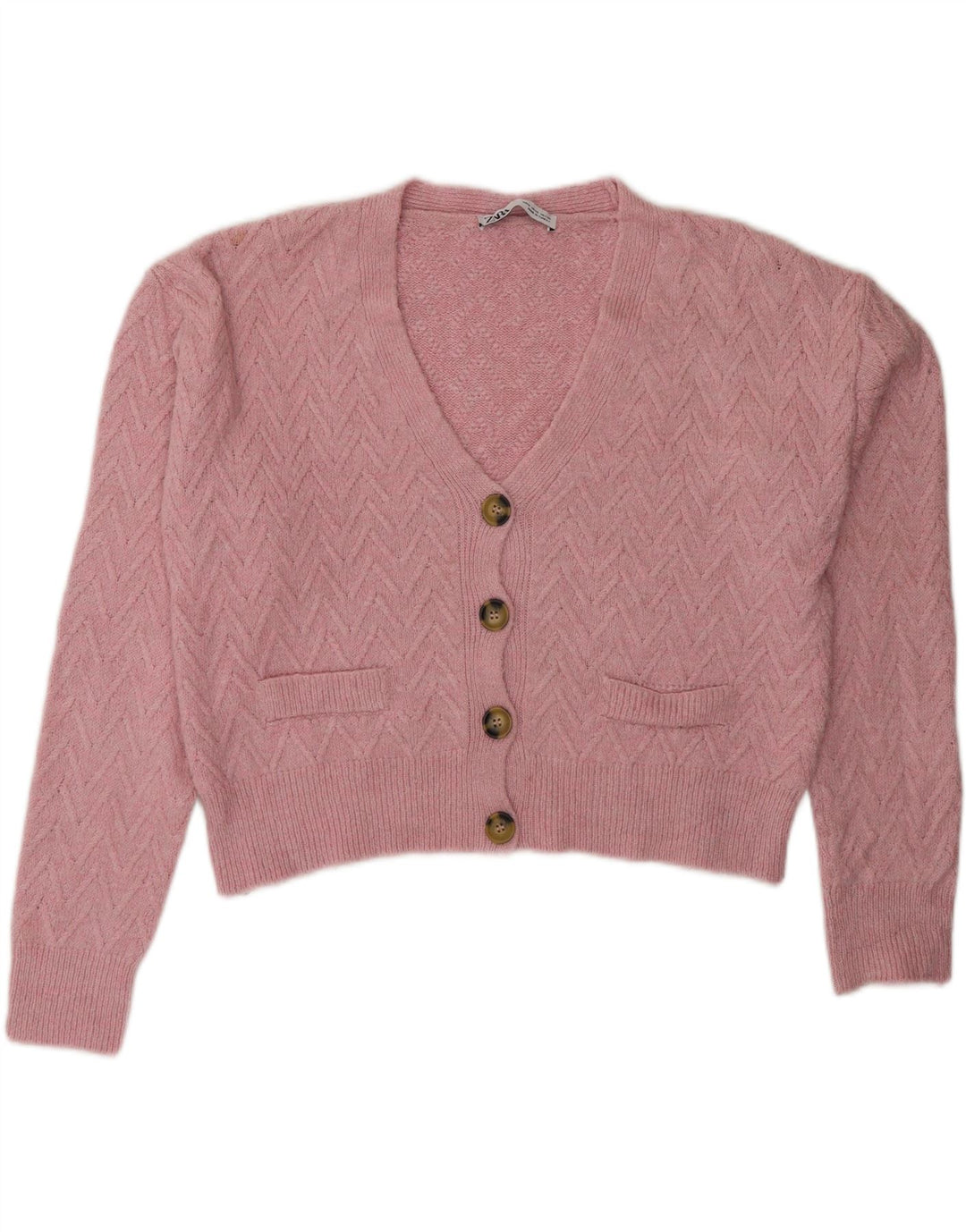 Maglione cardigan oversize da donna Zara UK 10 piccolo rosa