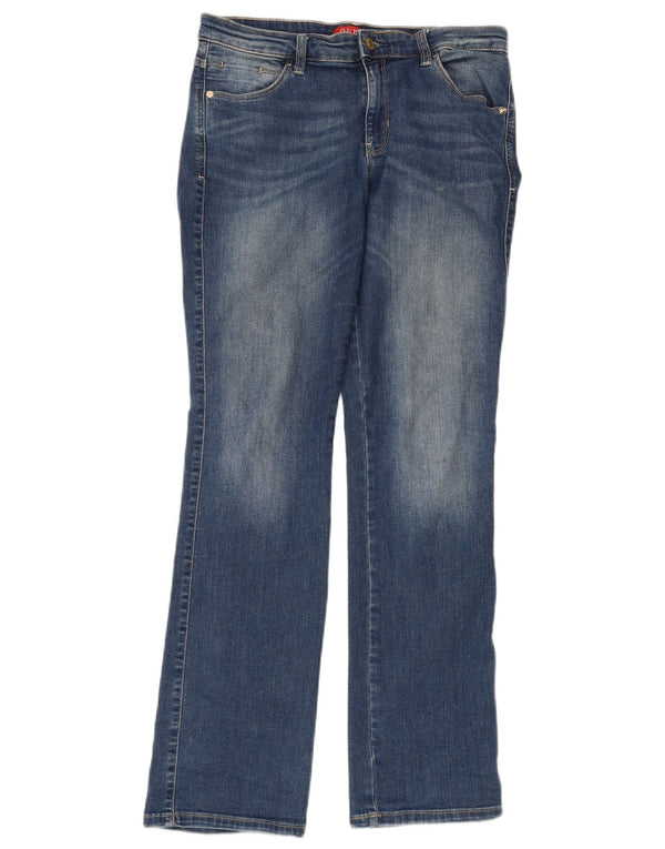 Jeans dritti da donna a vita media Guess W31 L31 cotone blu