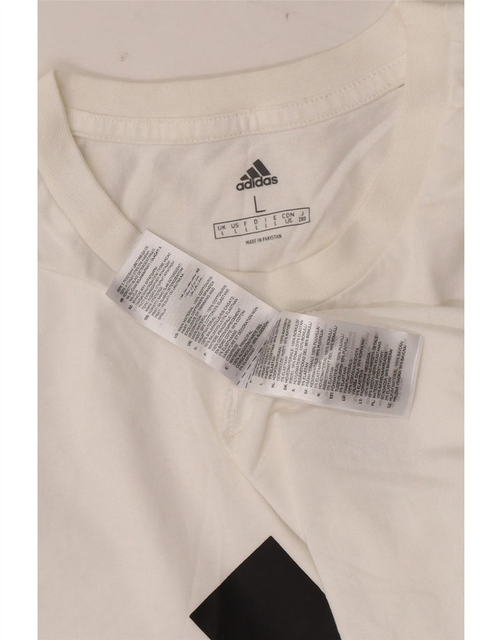 T-shirt grafica da uomo ADIDAS Top grande in cotone bianco