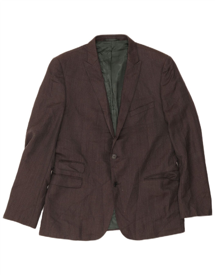 Giacca blazer da uomo a 2 bottoni French Connection UK 42 XL lana grigia classica