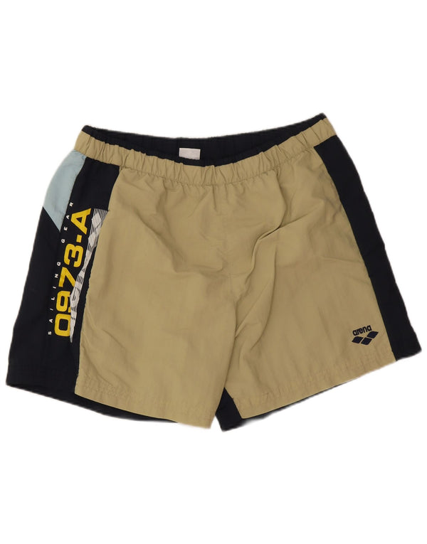Pantaloncini da bagno con grafica da uomo Arena Large Beige Colourblock in poliammide