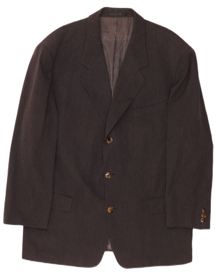 Giacca blazer da uomo a 3 bottoni Hugo Boss EU 54 2XL Lana vergine grigia