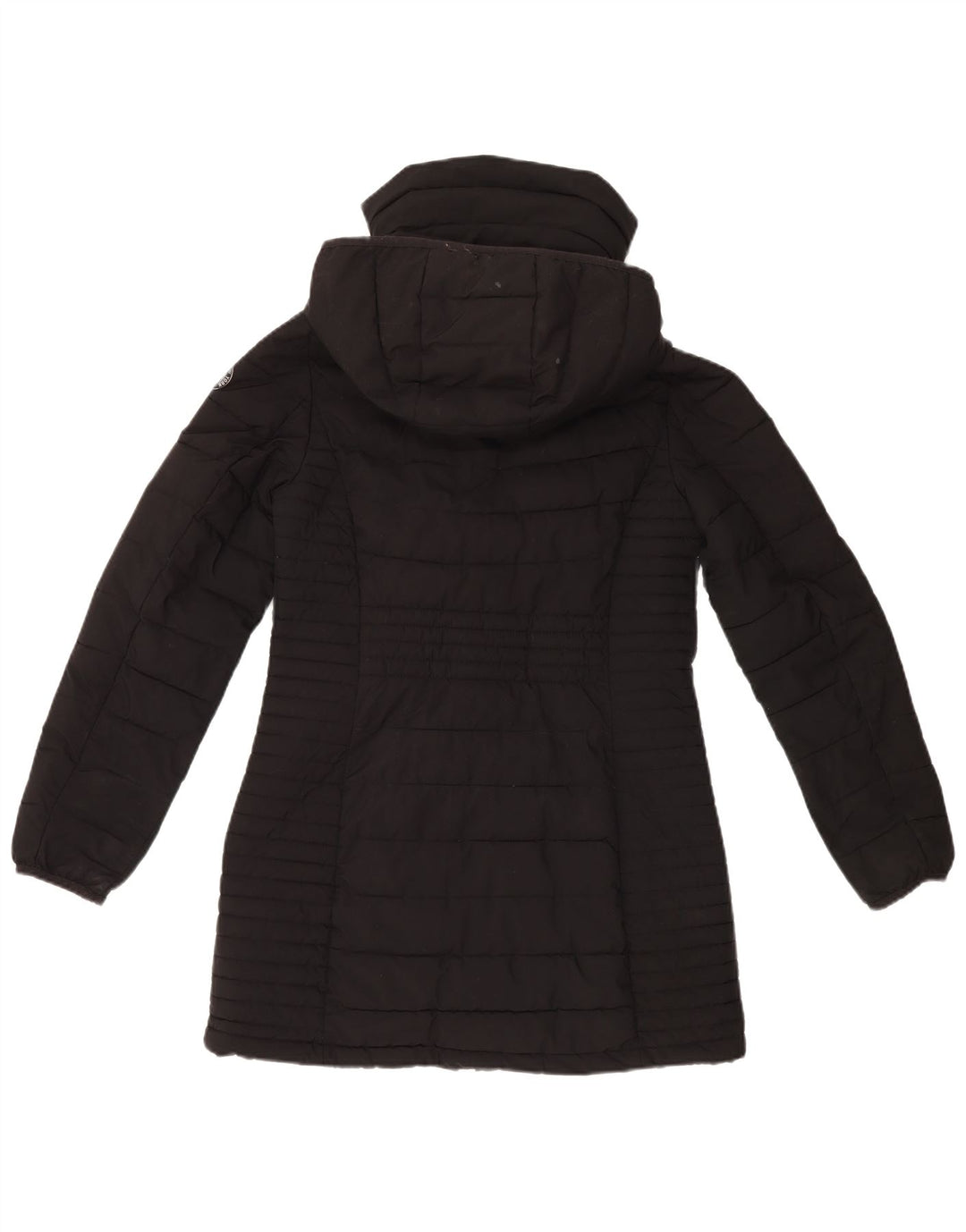 Cappotto imbottito con cappuccio da donna Dkny UK 10 piccolo poliestere nero
