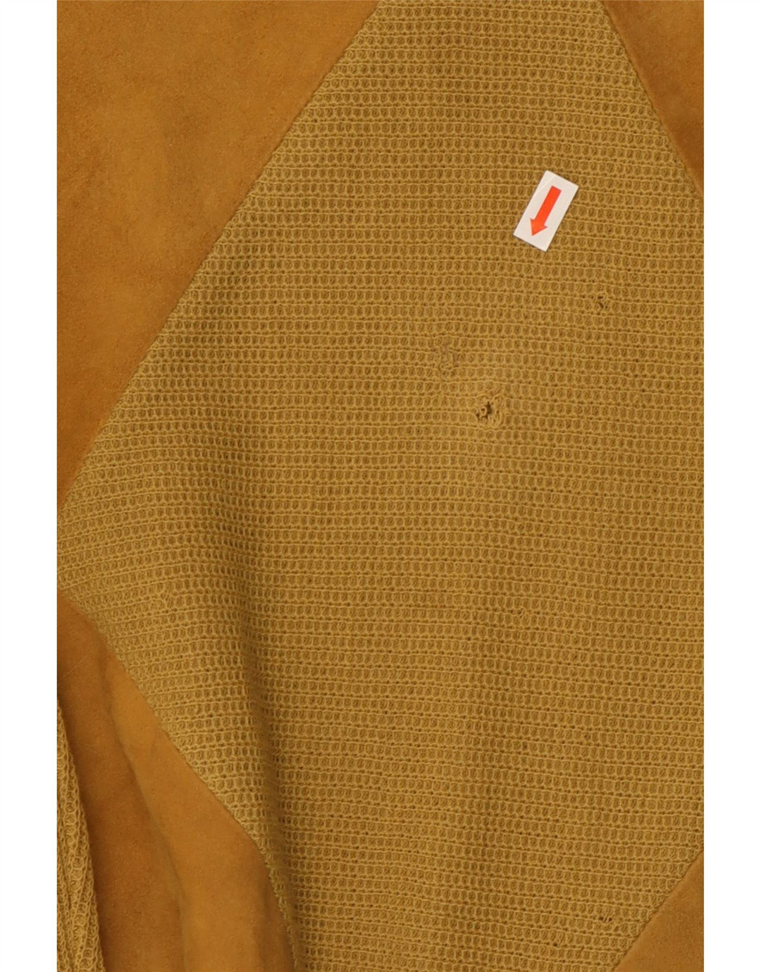 De Pletrl Maglione da uomo con scollo a barca in pelle scamosciata, beige medio, a rombi/diamante