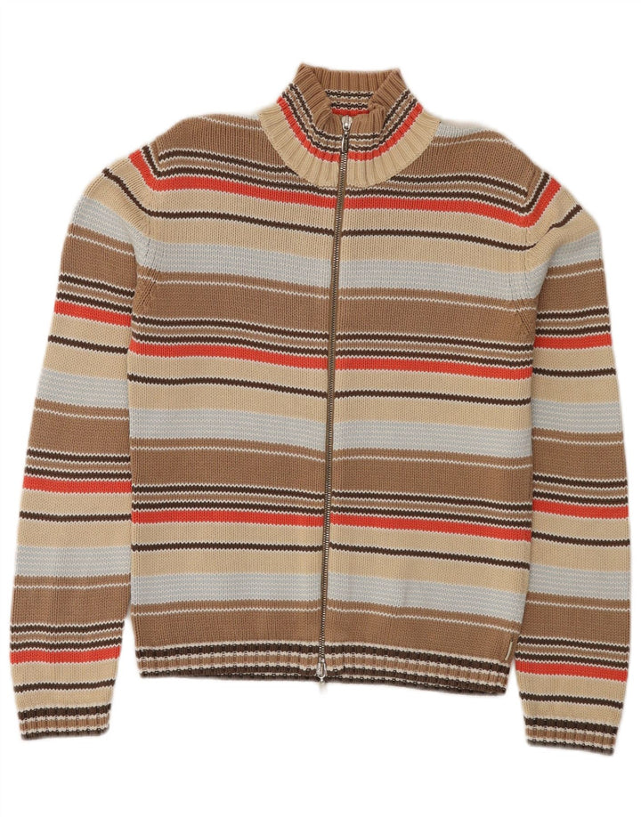 Maglione cardigan con zip intera da donna Esprit UK 12 medio a righe multicolore