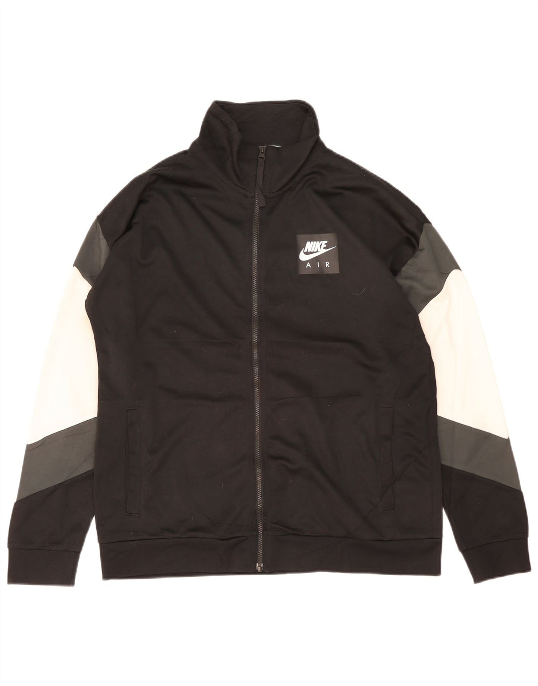 NIKE Giacca da tuta grafica da uomo, grande, in poliestere color block nero