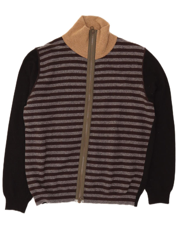 Ahaus Maglione cardigan da uomo Georgeton Lacrosse a righe grandi multicolori