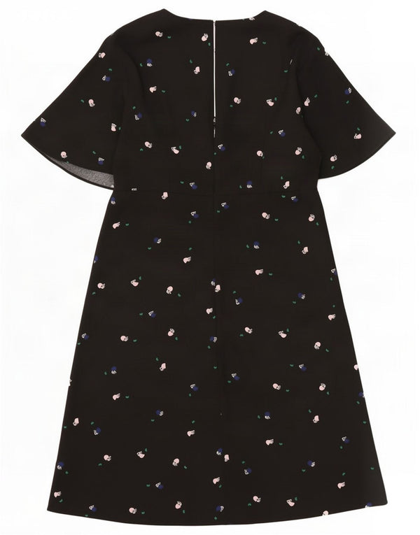 Abito a trapezio da donna Marks & Spencer con motivo astratto UK 10 piccolo nero
