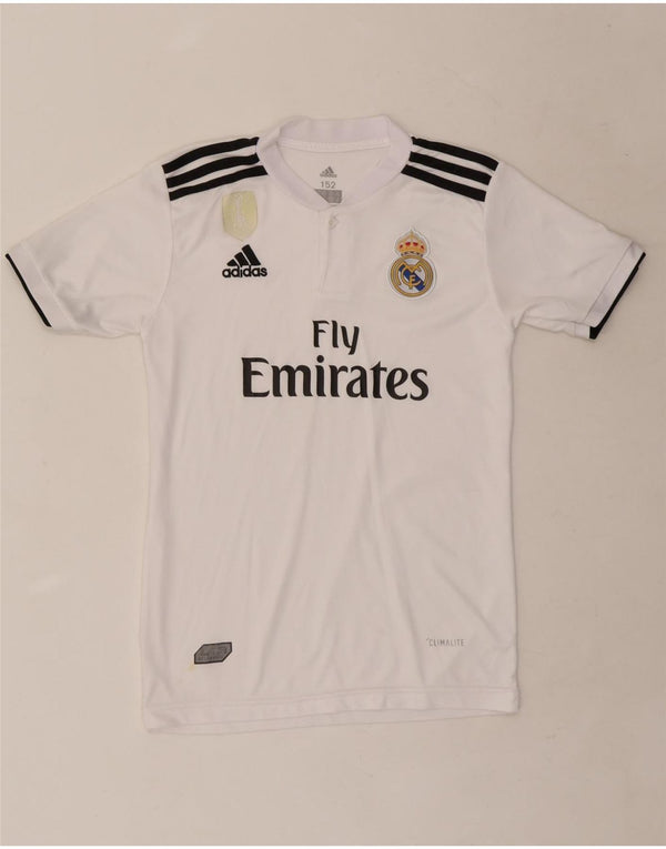 Maglietta grafica Adidas da ragazzo del Real Madrid, 11-12 anni, bianca