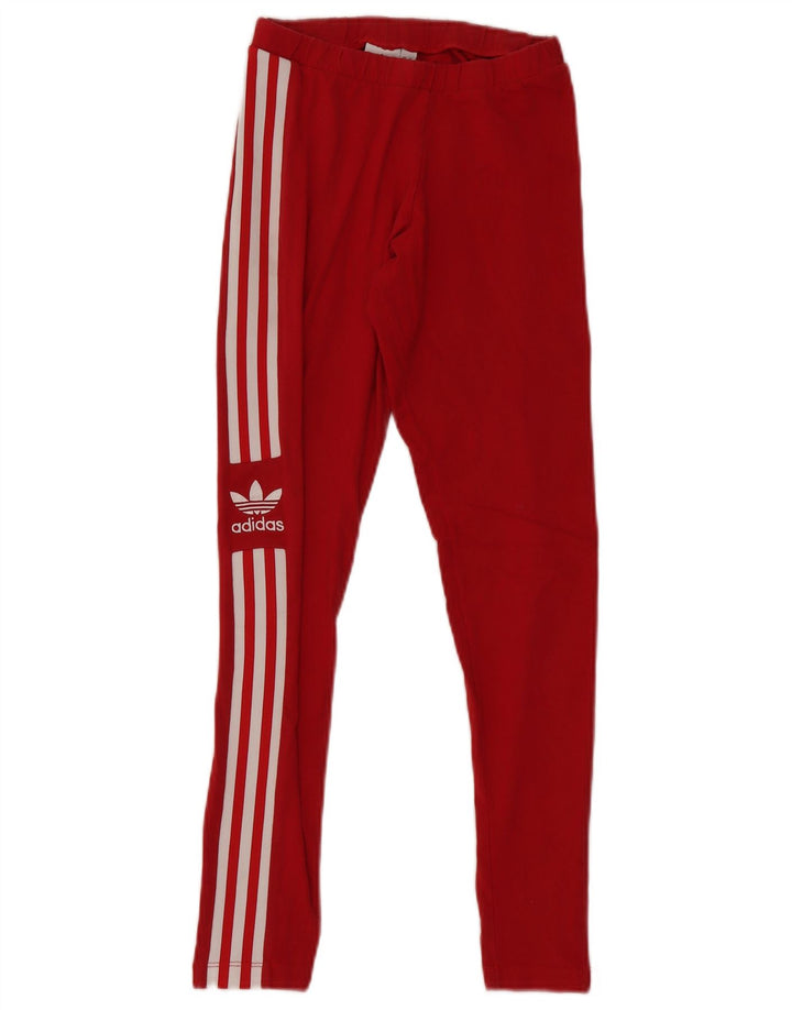 Leggings grafici da donna Adidas UK 8 piccoli in cotone rosso