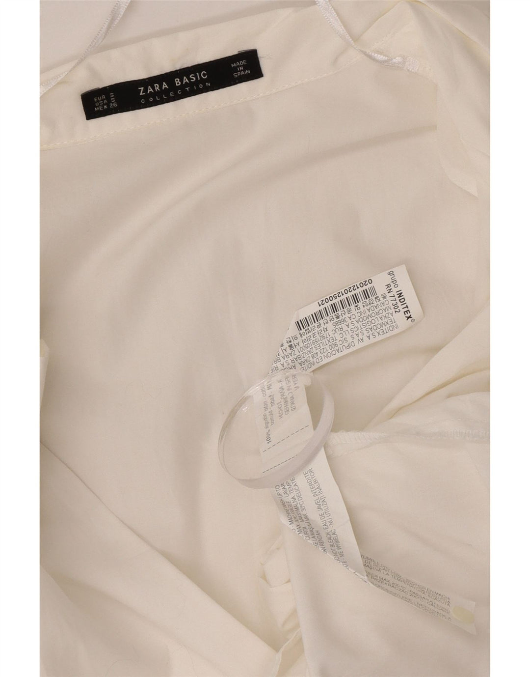Abito a trapezio a maniche lunghe da donna Zara UK 10 piccolo in cotone bianco