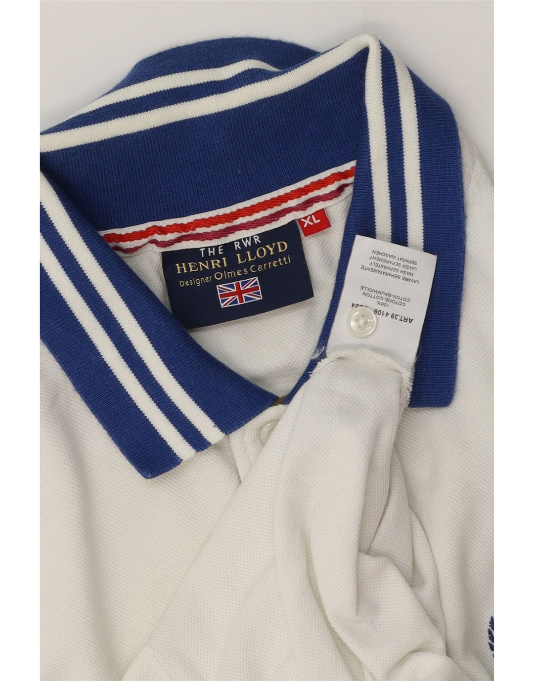 Polo da rugby da uomo HENRI LLOYD XL in cotone bianco