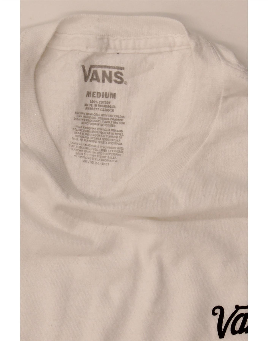 T-shirt da uomo Vans Top in cotone bianco medio