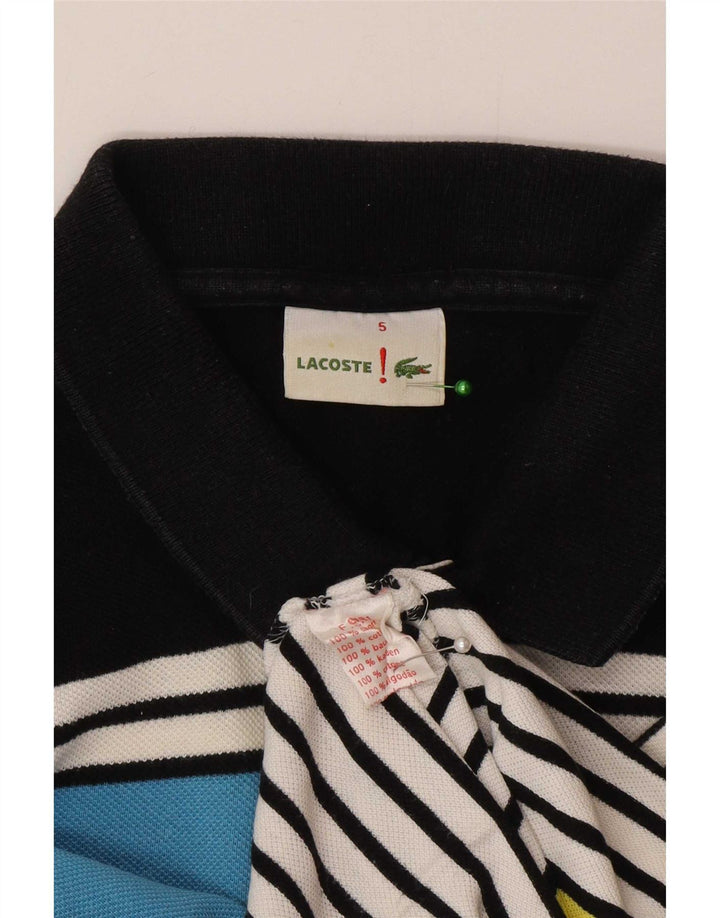 Polo da uomo Lacoste taglia 5 grande in cotone a righe multicolori