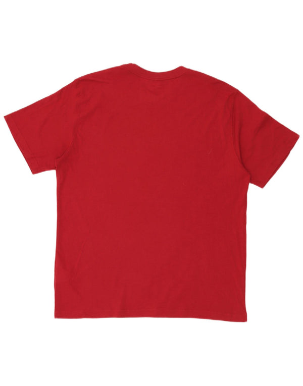 T-shirt grafica da uomo Reebok Top grande in cotone rosso